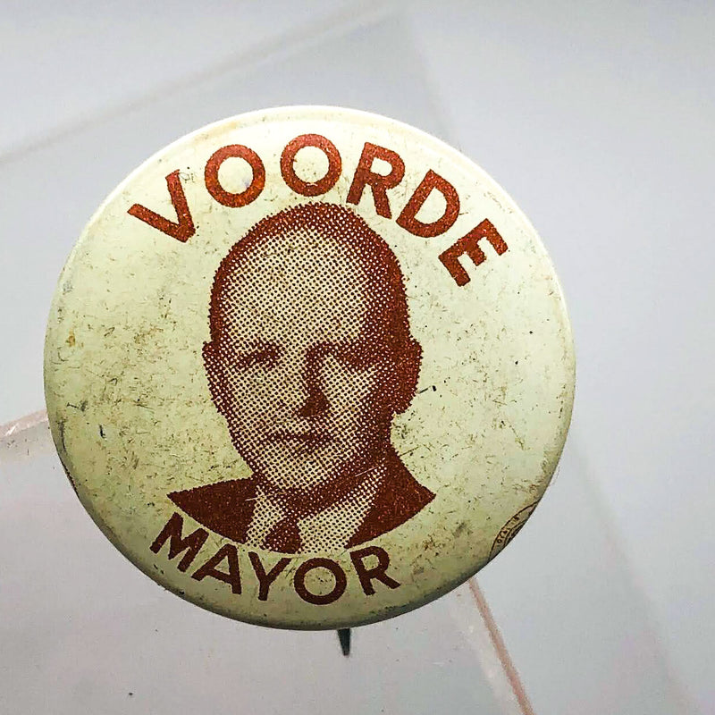 Voorde for Mayor Button Pin .75" South Bend Indiana Political Campaign Edward 3