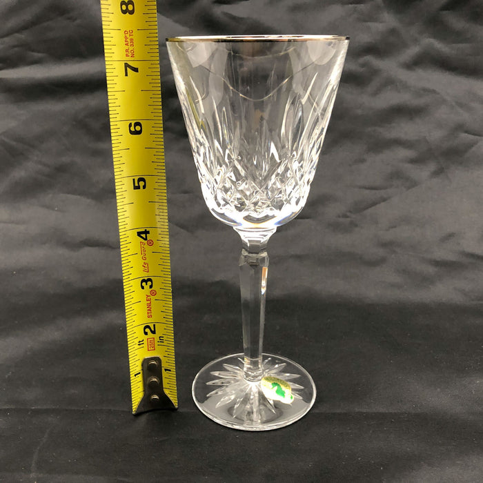 1ct Waterford Crystal Wine Goblet Lismore Pattern 7-3/8" Signed Signature Glass