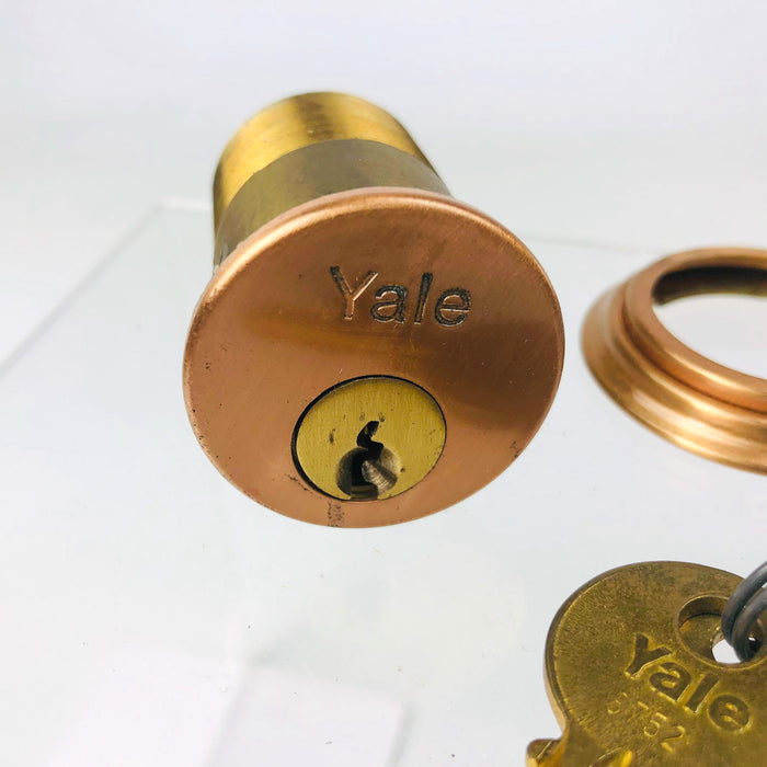 Yale Mortise Cylinder 1152 1-3/4" US10 Satin Bronze 6 Pin New Old Stock NOS Cpy1