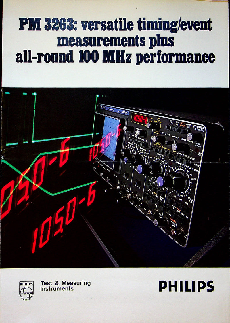 Philips PM Line Oscilliscope Brochures PM 3263, 3212, 3540 & More Lot of 4