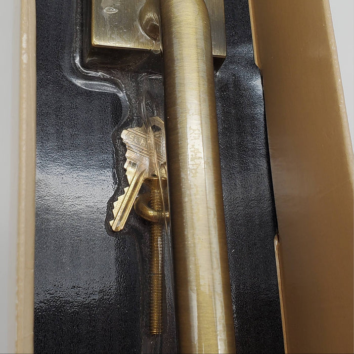 Schlage Door Handleset Grip Antique Brass MCM Style Dummy Trim 11in F158N NOS