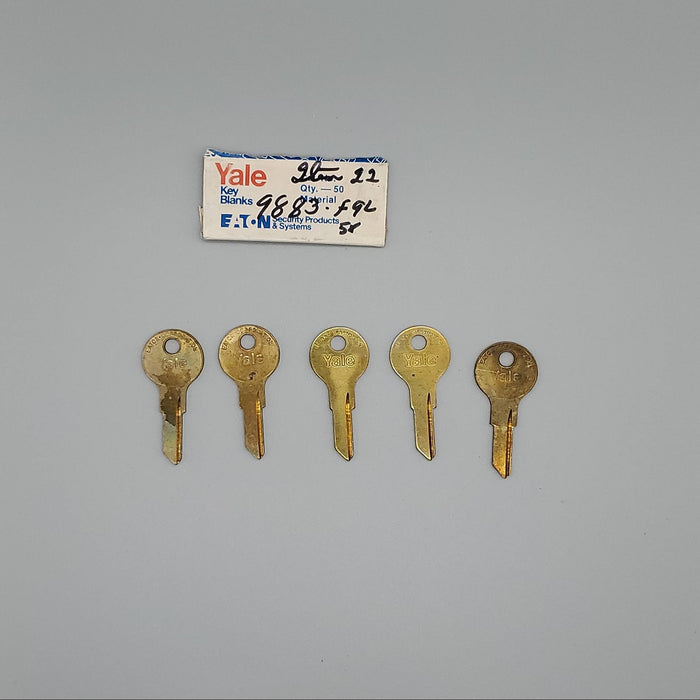 5x Yale RB9883 Key Blanks F9L Keyway Solid Brass 4 Pin NOS 3