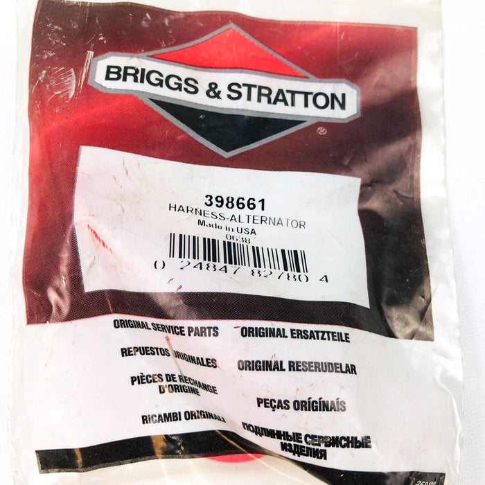 Briggs and Stratton 398661 Alternator Harness Genuine OEM New NOS Replace 691237