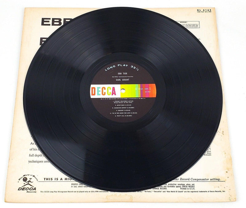 Earl Grant Ebb Tide And Other Instrumental Favorites Record LP Decca 1961 4