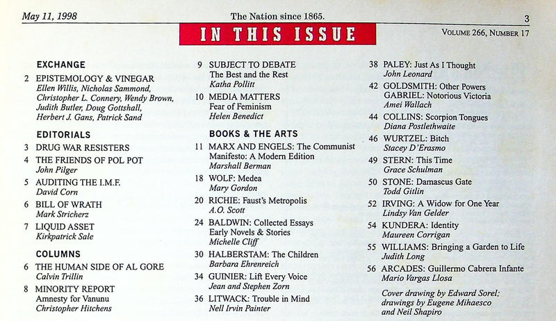 The Nation Magazine 1998 Vol 266 # 17 Human side of Al Gore, Spring Book Issue