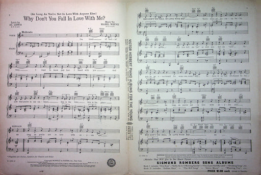 Henry Jerome Sheet Music Why Don't You Fall In Love With Me 1942 WW2 War Bond Ad 2