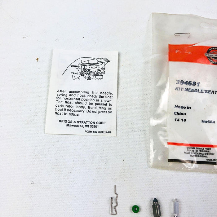 Briggs and Stratton 394681 Needle and Seal Kit Genuine OEM New Old Stock NOS