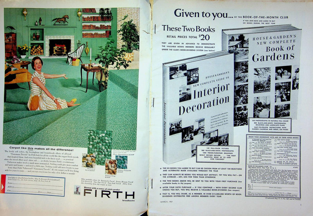 House and Garden Magazine March 1957 White in Decorating House Seated Dinners 4