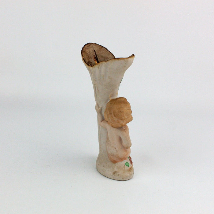 Occupied Japan Bisque Nude Cherub Vase 5 Inches 2