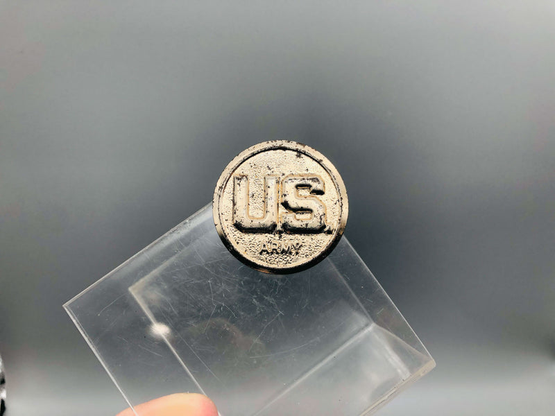 Vintage US Army Lapel Safety Pin Pebble Background Border 4