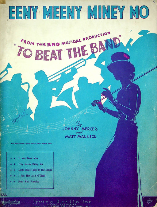 Sheet Music Eeny Meeny Miney Mo To Beat The Band Musical Johnny Mercer 1935 1