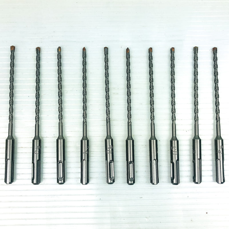 10-pk Rotary Hammer Drill Bits 3/16"x6" SDS Plus 3.5" LOC Carbide Tip Concrete