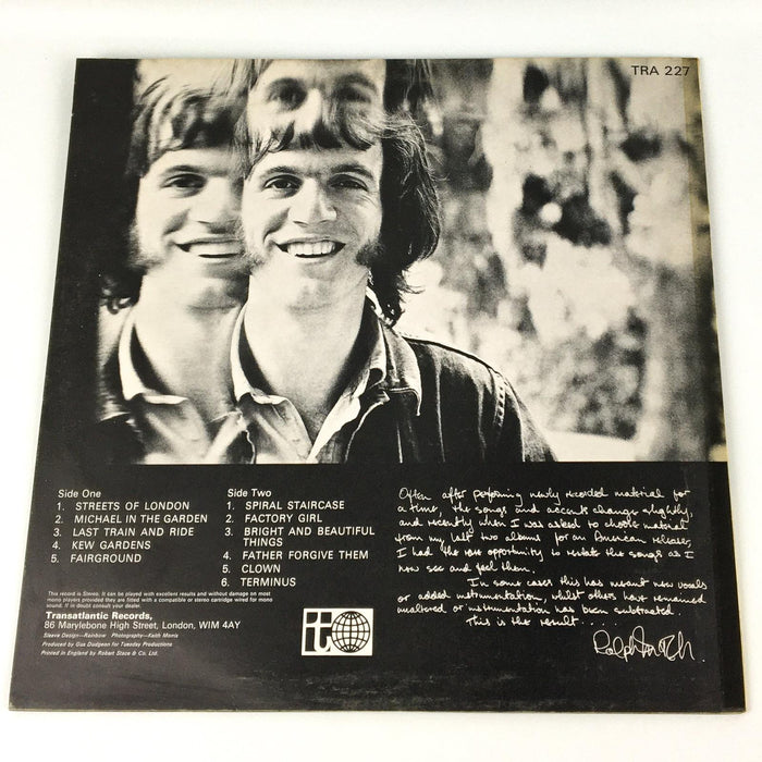 Ralph McTell Revisited Record 33 RPM LP TRA 227 Transatlantic 1970 2