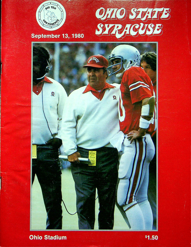 Ohio State Buckeye Football Program Sep 13 1980 Vs. Syracuse Orange Earle Bruce