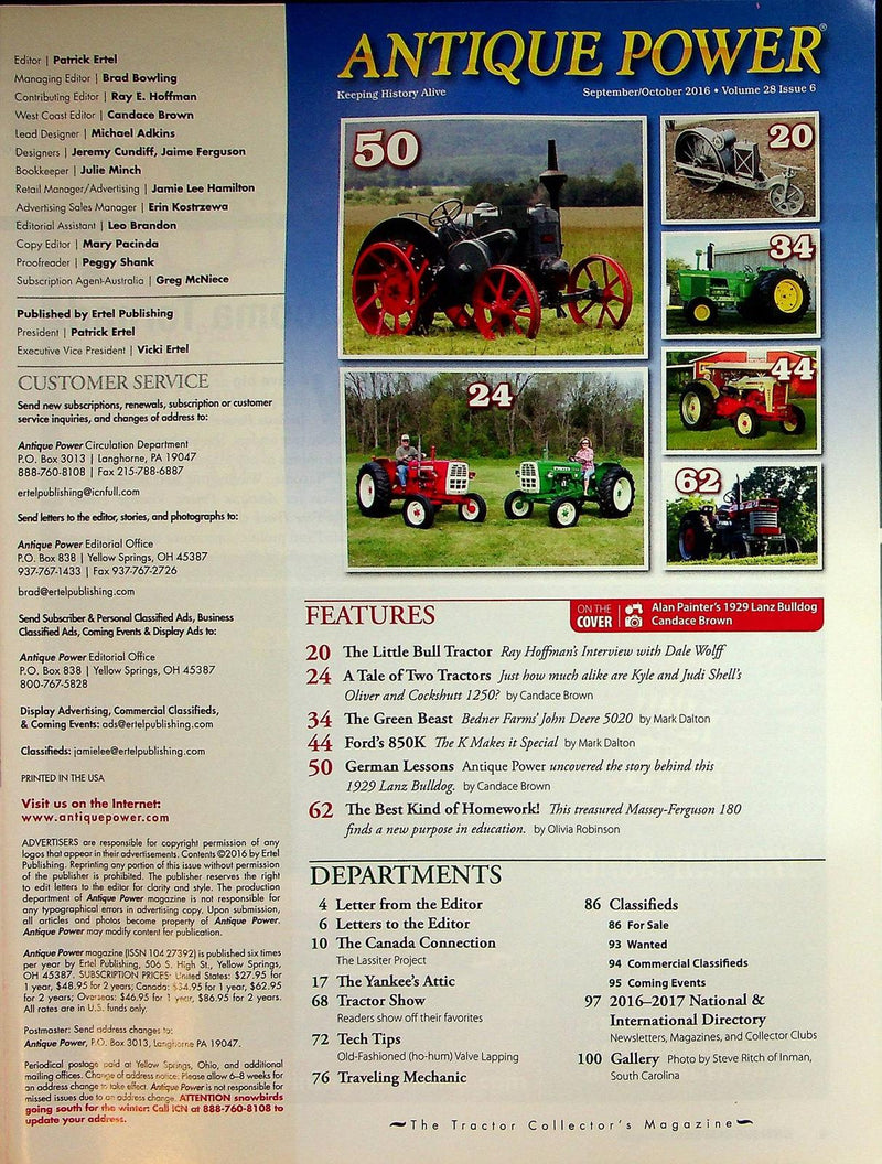 Antique Power Magazine September 2016 Vol 23 # 6 John Deere 5020