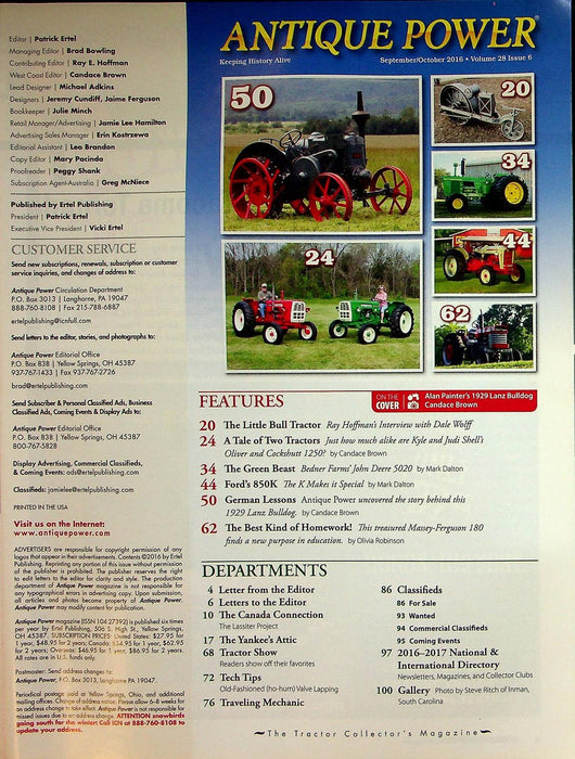 Antique Power Magazine September 2016 Vol 23 # 6 John Deere 5020