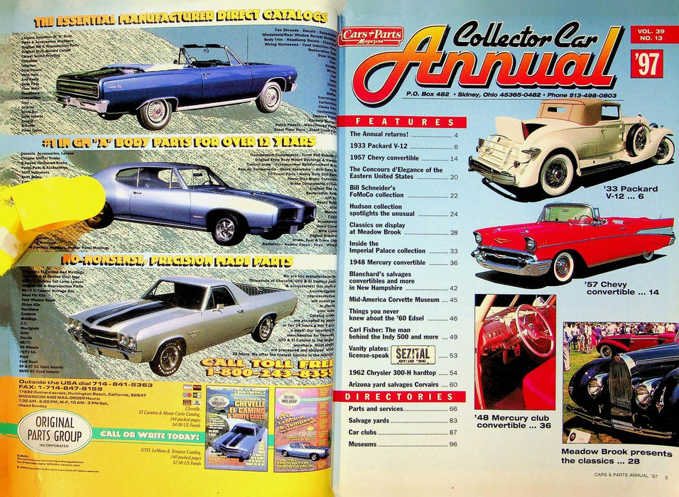 Cars & Parts Magazine September 1996 Collector Car Annual Hostetler's Hudsons