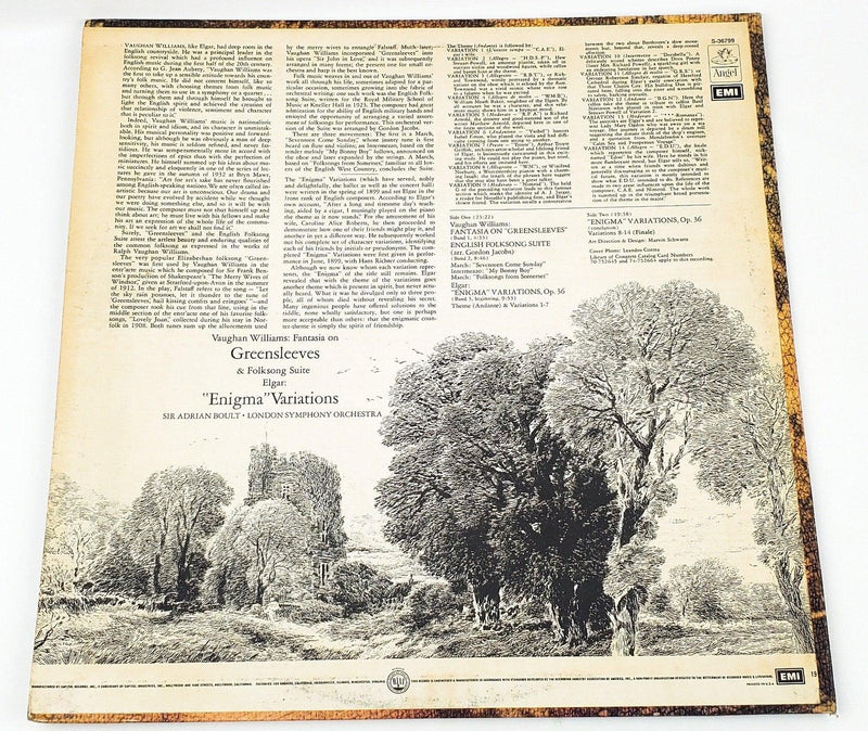 London Symphony Orchestra Fantasia On Greensleeves Record 33 RPM LP Angel 1974 2