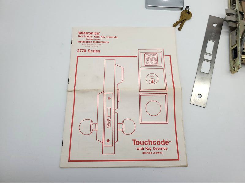 Yale Touch Code Door Knob Entry Lock Satin Chrome 2770 with Override Missing PCs