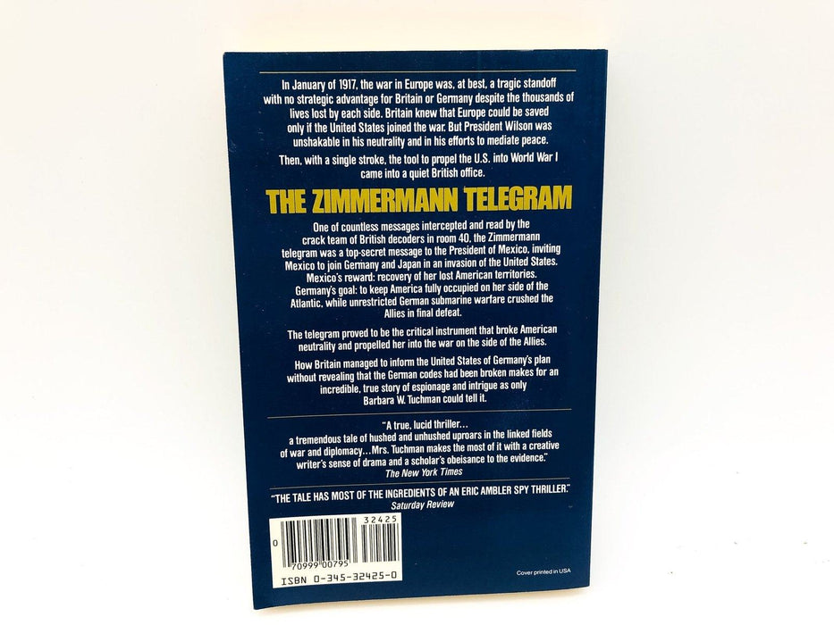 The Zimmermann Telegram Trade Paperback Barbara W Tuchman 1985 Espionage WW1 2