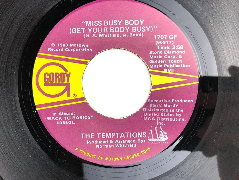 Temptations 45 RPM 7" Single Miss Busy Body Get Your Body Busy Gordy 1983 1
