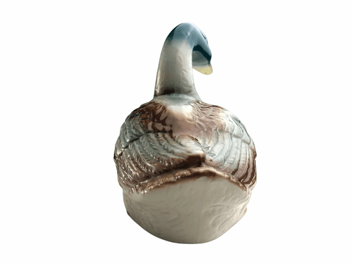 Mallard Duck Figurine Statue Porcelain Glazed Brazil 4115 Signed 5" Tall 2