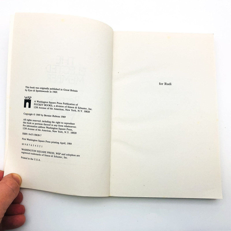 The Elected Member Paperback Bernie Rubens 1994 Britain Rabbi Jewish Family 7