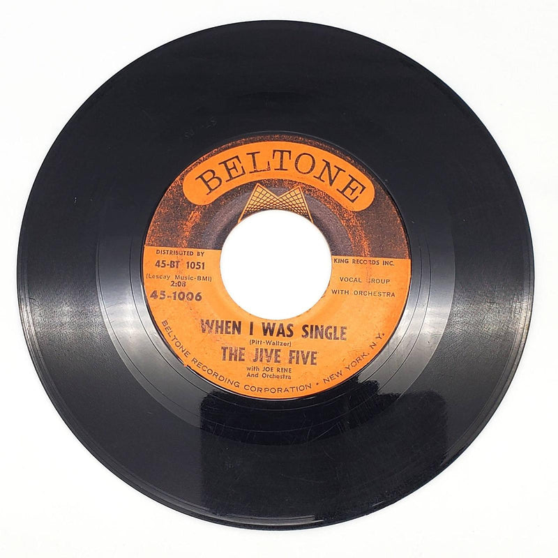 The Jive Five My True Story 45 RPM Single Record Beltone 1961 45-1006 2