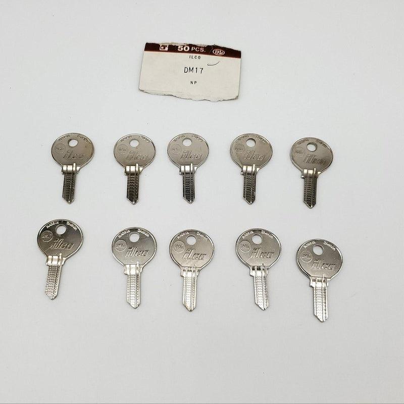10x Ilco Dominion DM17 Key Blanks Nickel Plated Cabinet Utility NOS