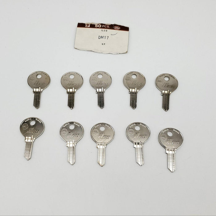 10x Ilco Dominion DM17 Key Blanks Nickel Plated Cabinet Utility NOS