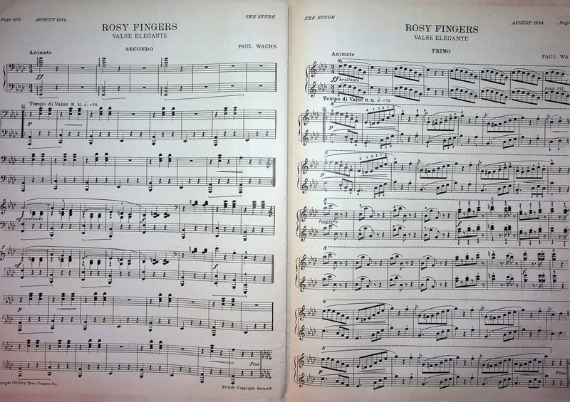 The Angel of the Twilight Sheet Music Piano Song Frederic Lacey 1934 Etude Mag 3