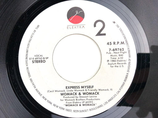 Womack & Womack 45 RPM 7" Single T. K. O. / Express Myself Elektra 1983 1