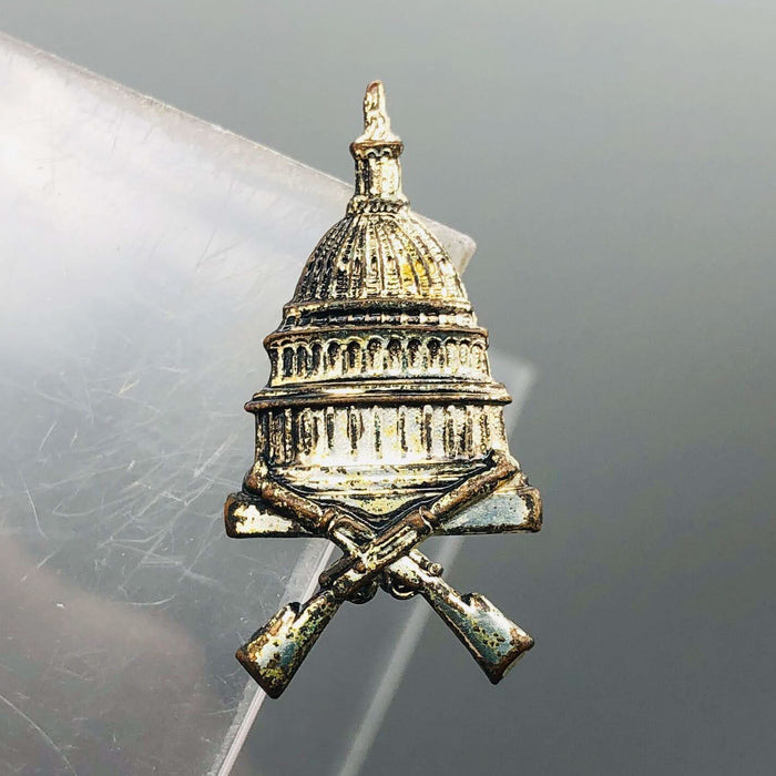 Infantry Lapel Pin Badge Washington DC Capitol Building Crossed Riffles Tin 5