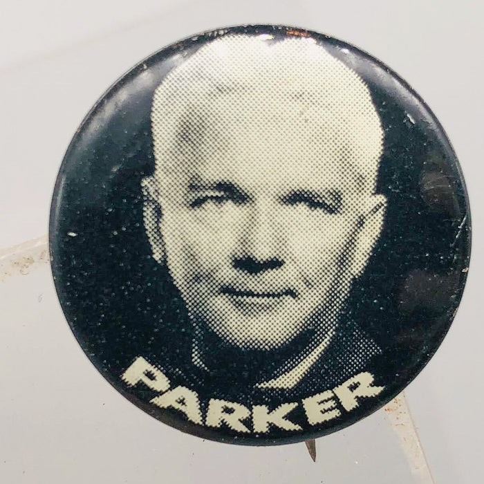 Parker Political Campaign Button Pin .875" Lithographers Union Label Vintage 21