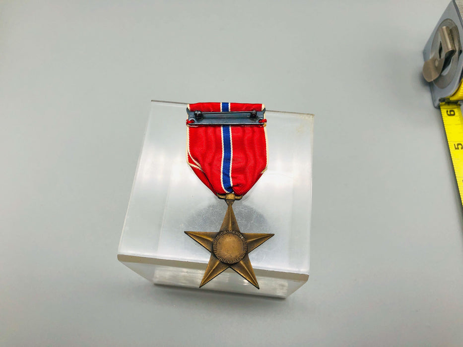 Vintage Bronze Star Medal Award Ribbon Military Heroic Meritorious Achievement 5