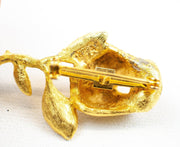 Gold Tone Brooch Vintage Rose Flower Heart Love Romance Gift for Her Lot of 2 4
