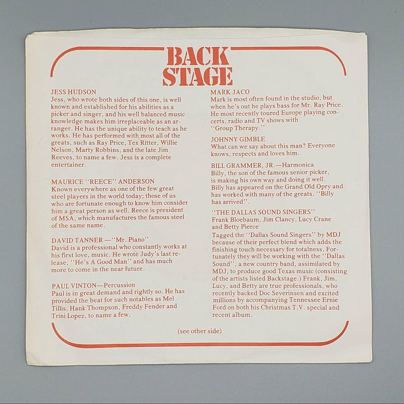 Judy Argo Hide Me Single Record MDJ Records, Inc. MDJ-JA-4633 PROMO 2