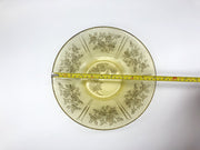Vintage Sharon Cabbage Rose Serving Bowl 10" Yellow Amber Depression Era Large 11