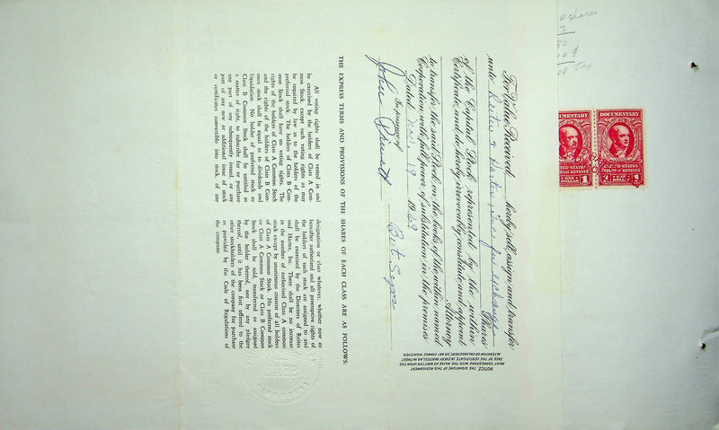 Reiter Dairy Company Stock Certificate Bond Scripophilly Akron Ohio 1966 No 301