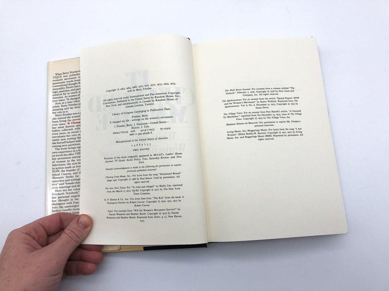 It Changed My Life Betty Friedan 1976 Random Womens Movement HC 1st Ed 10 Print 9