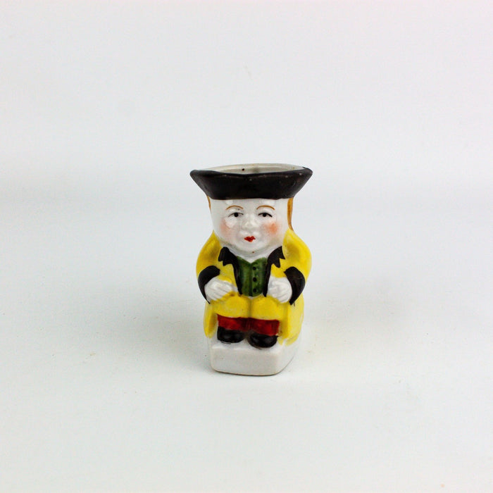 Occupied Japan Toby Style Man Yellow Jacket Creamer Pitcher 3 Inches 1
