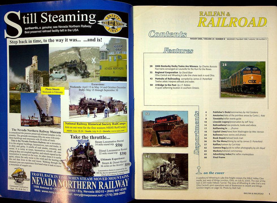 Railfan & Railroad Magazine August 2006 Vol 25 No 8 OC/W&LE Joint Trackage