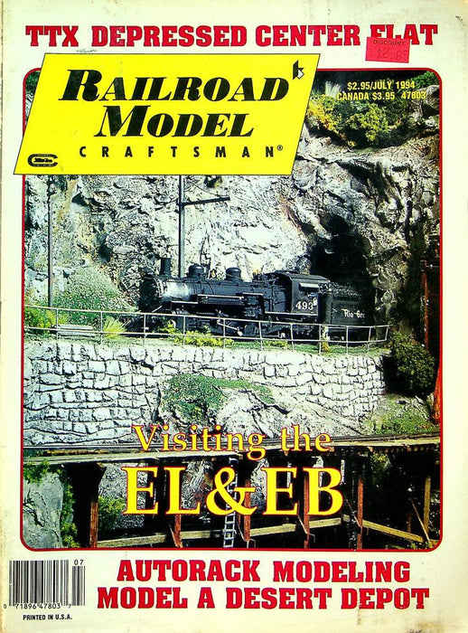 Railroad Model Craftsman Magazine July 1994 Vol 63 No 2 Visiting The EL&EB