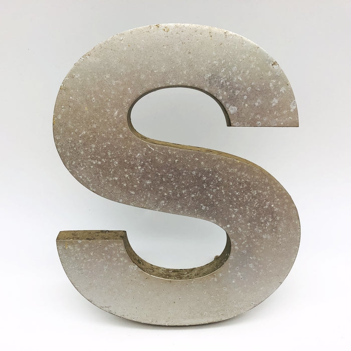 Cast Aluminum Letter S 8" Sign Spanjer Bro Chicago Brushed Architectural Salvage