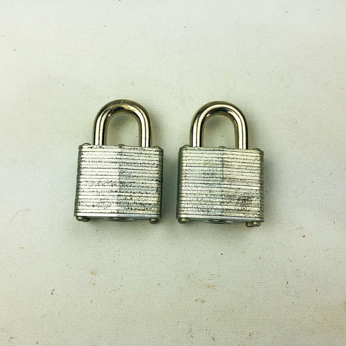 2ct Vintage No 3 Master Lock Padlock 1-1/8" Shackle New NOS Keyed Alike 3687 10