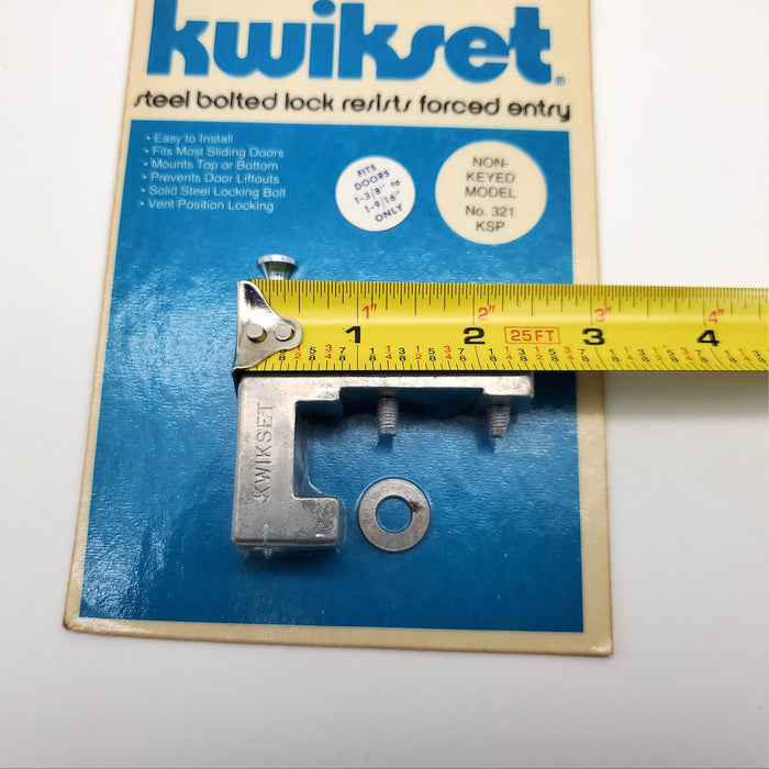 2x Kwikset Sliding Door Locks Non-Keyed No 321 KSP Patio Doors 1-3/8" to 1-9/16"