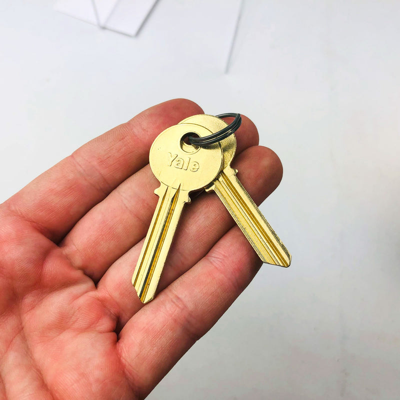 Yale Mortise Cylinder 1153 O Bittings US26 Bright Chrome GE Keyway New Old Stock