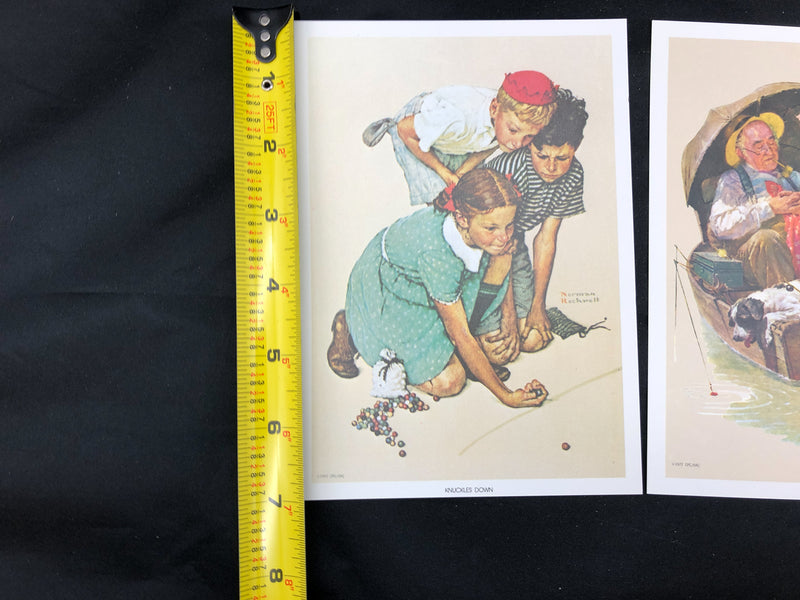 Norman Rockwell Lithograph Prints Knuckles Down Golden Day 5x7 Original Envelope