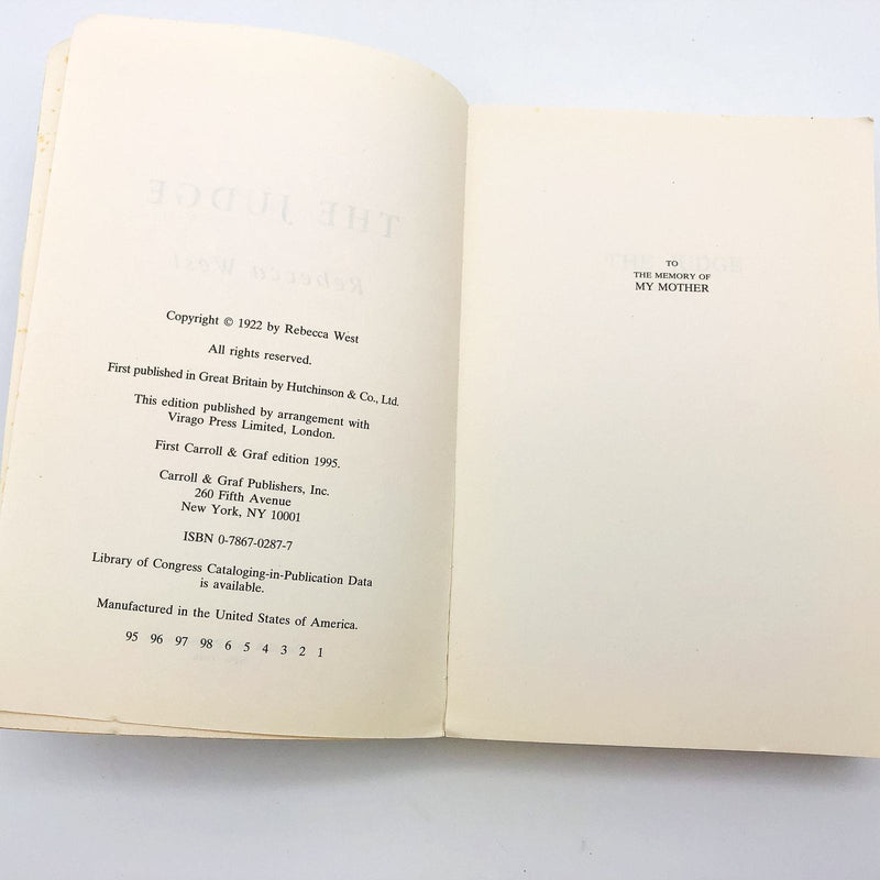 The Judge Paperback Rebecca West 1995 Psychological Love Struggle Mother Wife 8