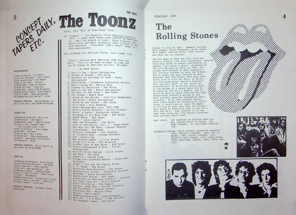 The Nooz Magazine Feb 1989 Liberal Alternative Akron Ohio The Rolling Stones